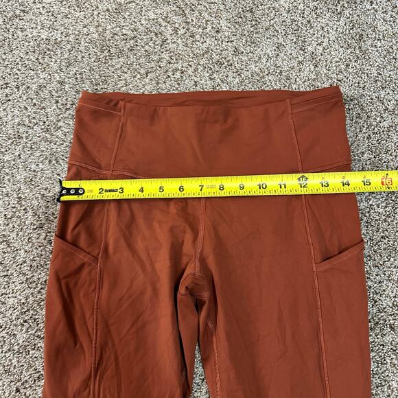 LULULEMON Women's Fast and Free High-Rise Crop 23" Size 8 In Dark Terracotta - Picture 11 of 13